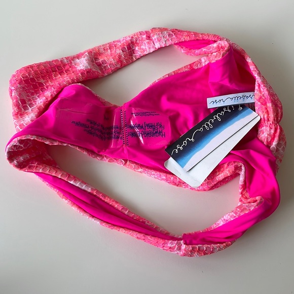 NWT M Isabella Rose scoop bikini bottom neon pinks corals high leg new hot pink - Picture 4 of 12